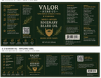 Valor Herb Co Double-Infused Rosemary Beard Oil (4 oz)